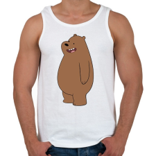 PRINTFASHION Funny Grizzly - Férfi atléta - Fehér atléta, trikó