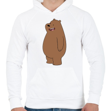 PRINTFASHION Funny Grizzly - Férfi kapucnis pulóver - Fehér
