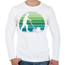 PRINTFASHION Fűnyírás - Férfi hosszú ujjú póló - Fehér