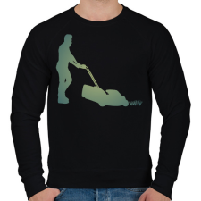 PRINTFASHION Fűnyírás - Férfi pulóver - Fekete férfi pulóver, kardigán