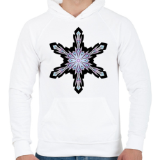 PRINTFASHION Furcsa hópehely fekete háttérrel - Férfi kapucnis pulóver - Fehér