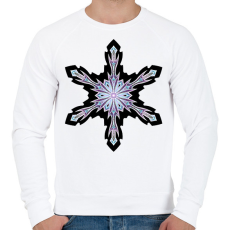 PRINTFASHION Furcsa hópehely fekete háttérrel - Férfi pulóver - Fehér