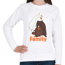 PRINTFASHION Furcsa kis család - Női pulóver - Fehér női pulóver, kardigán