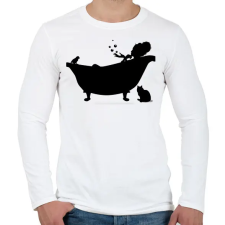 PRINTFASHION Fürdőkád - Férfi hosszú ujjú póló - Fehér férfi póló