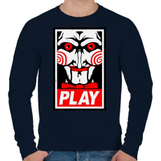 PRINTFASHION Fűrész play - Férfi pulóver - Sötétkék