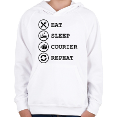 PRINTFASHION Futár élet - Gyerek kapucnis pulóver - Fehér