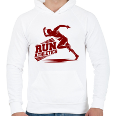 PRINTFASHION Futás  - Férfi kapucnis pulóver - Fehér