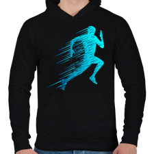 PRINTFASHION futás - Férfi kapucnis pulóver - Fekete férfi pulóver, kardigán