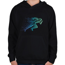 PRINTFASHION futás - Gyerek kapucnis pulóver - Fekete gyerek pulóver, kardigán