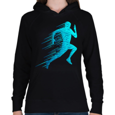 PRINTFASHION futás - Női kapucnis pulóver - Fekete
