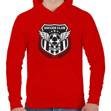 PRINTFASHION Futball klub - Férfi kapucnis pulóver - Piros férfi pulóver, kardigán