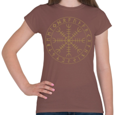 PRINTFASHION Futhark & Aegishjalmur - Női póló - Mogyoróbarna női póló