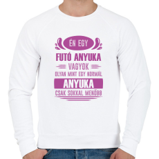 PRINTFASHION Futó anyuka - Férfi pulóver - Fehér