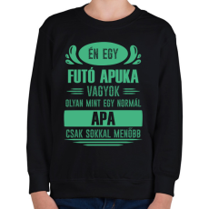 PRINTFASHION Futó apuka - Gyerek pulóver - Fekete