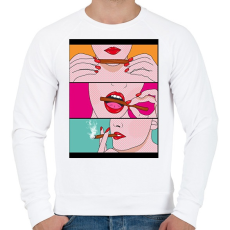 PRINTFASHION Füves csaj - Férfi pulóver - Fehér