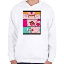 PRINTFASHION Füves csaj - Gyerek kapucnis pulóver - Fehér gyerek pulóver, kardigán