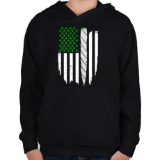 PRINTFASHION Füves zászló - Gyerek kapucnis pulóver - Fekete
