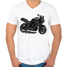 PRINTFASHION fz6 - Férfi V-nyakú póló - Fehér férfi póló