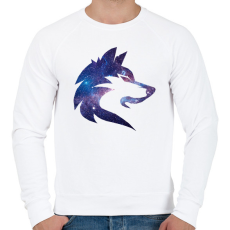 PRINTFASHION Galaxis farkas - Férfi pulóver - Fehér