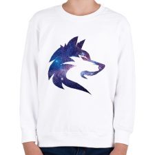 PRINTFASHION Galaxis farkas - Gyerek pulóver - Fehér gyerek pulóver, kardigán