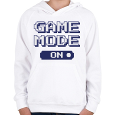 PRINTFASHION Game mode on - Gyerek kapucnis pulóver - Fehér