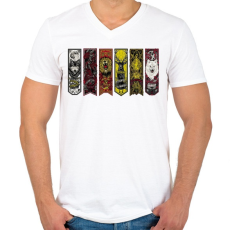 PRINTFASHION Game of Thrones Season - Férfi V-nyakú póló - Fehér