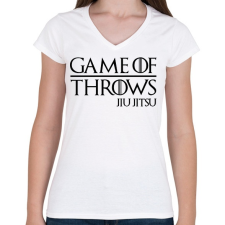 PRINTFASHION Game of throws JJ - Női V-nyakú póló - Fehér női póló