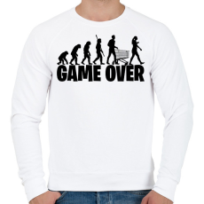 PRINTFASHION Game over evolúció fekete - Férfi pulóver - Fehér