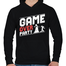 PRINTFASHION GAME OVER - Férfi kapucnis pulóver - Fekete férfi pulóver, kardigán