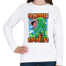 PRINTFASHION Game over - Női pulóver - Fehér női pulóver, kardigán