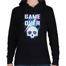 PRINTFASHION Game Over (sötét) - Női kapucnis pulóver - Fekete női pulóver, kardigán