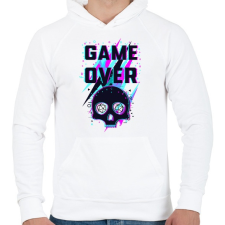 PRINTFASHION Game Over (világos) - Férfi kapucnis pulóver - Fehér férfi pulóver, kardigán