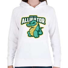 PRINTFASHION Game The Alligator - Női kapucnis pulóver - Fehér női pulóver, kardigán