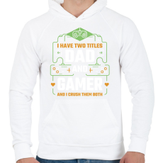 PRINTFASHION Gamer apa - Férfi kapucnis pulóver - Fehér