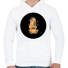 PRINTFASHION Gamer capybara - Férfi kapucnis pulóver - Fehér férfi pulóver, kardigán