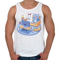 PRINTFASHION Gamer cica pár - Férfi atléta - Fehér