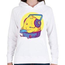 PRINTFASHION Gamer csirke - Női kapucnis pulóver - Fehér női pulóver, kardigán