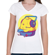 PRINTFASHION Gamer csirke - Női V-nyakú póló - Fehér női póló