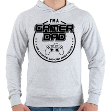 PRINTFASHION Gamer Dad - Férfi kapucnis pulóver - Sport szürke férfi pulóver, kardigán