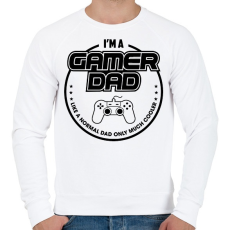 PRINTFASHION Gamer Dad - Férfi pulóver - Fehér