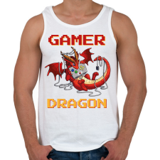 PRINTFASHION Gamer dragon - Férfi atléta - Fehér atléta, trikó