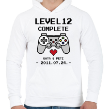 PRINTFASHION Gamer évforduló - Férfi kapucnis pulóver - Fehér férfi pulóver, kardigán