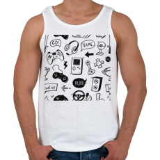PRINTFASHION gamer - Férfi atléta - Fehér