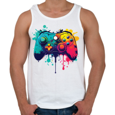 PRINTFASHION gamer - Férfi atléta - Fehér atléta, trikó