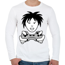 PRINTFASHION Gamer - Férfi hosszú ujjú póló - Fehér