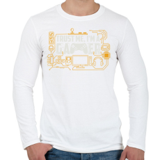 PRINTFASHION Gamer - Férfi hosszú ujjú póló - Fehér