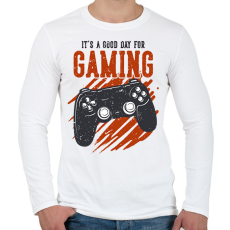 PRINTFASHION gamer - Férfi hosszú ujjú póló - Fehér