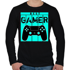 PRINTFASHION Gamer - Férfi hosszú ujjú póló - Fekete férfi póló