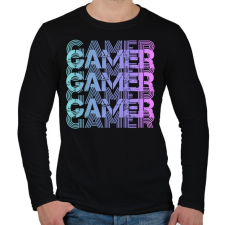 PRINTFASHION Gamer - Férfi hosszú ujjú póló - Fekete férfi póló