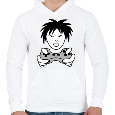 PRINTFASHION Gamer - Férfi kapucnis pulóver - Fehér